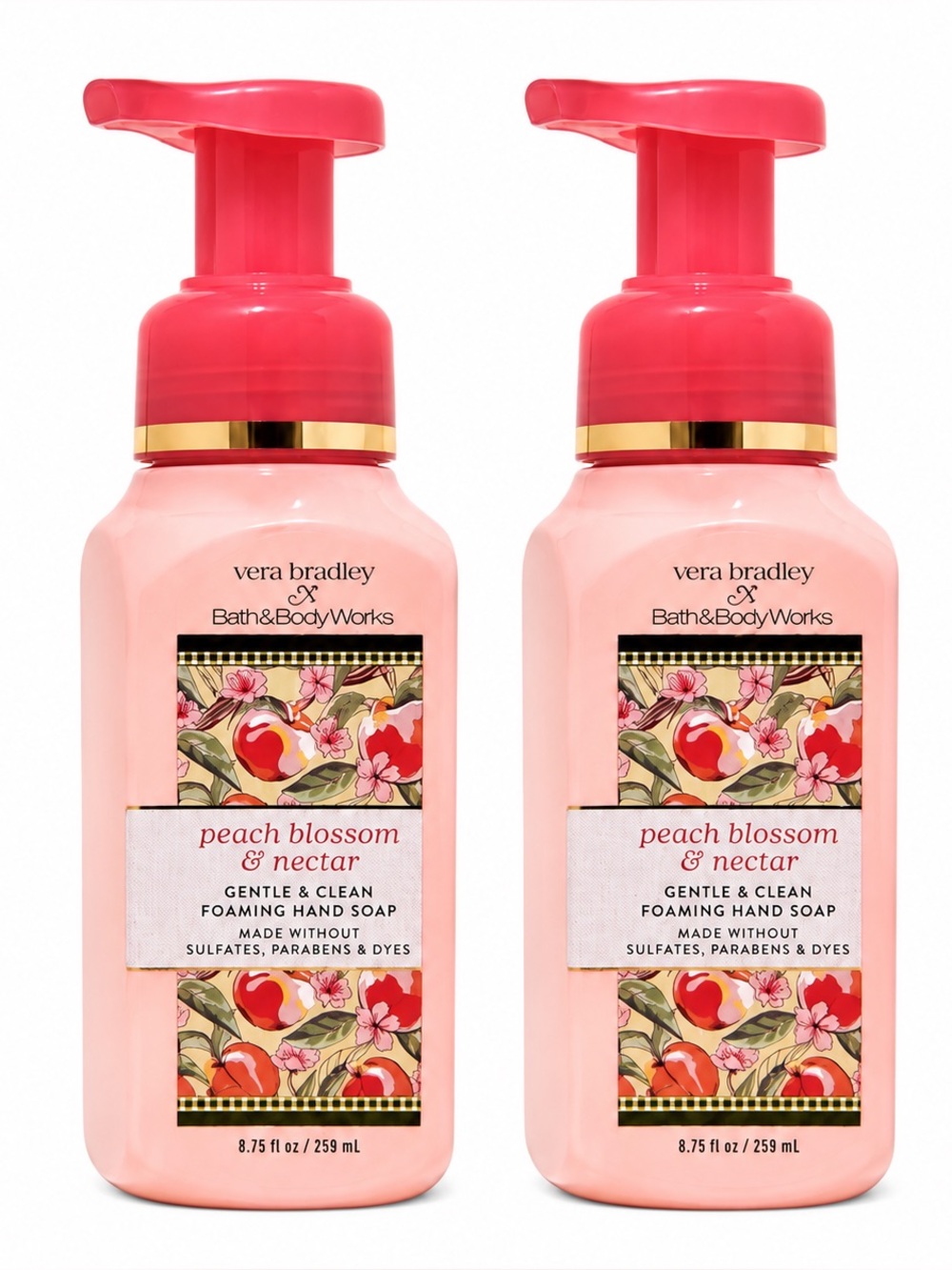 NWT SOLD OUT Vera Bradley x Bath & Body Works Peach Blossom Nectar Soap Duo